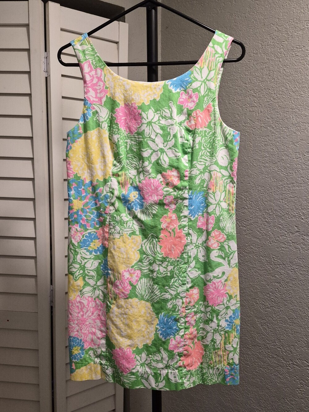 Lilly Pulitzer Bright Floral Shift Dress Green, Pink, Blue & Yellow, Size 6, EUC